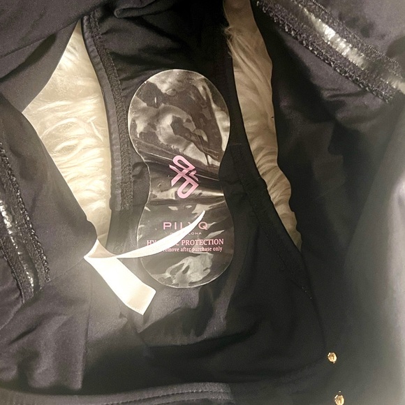 PQ Swim Midnight Gold Braided Black Halter One-Piece Swimsuit! Sz 10! So Chic! - Picture 4 of 6